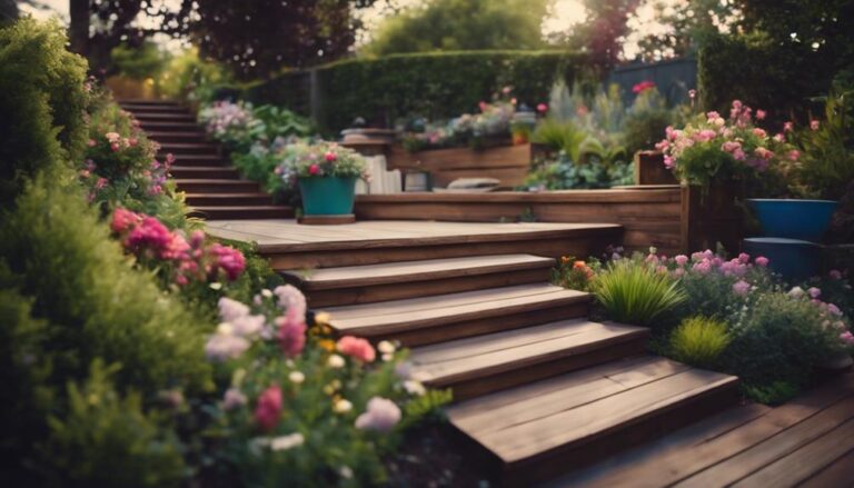 sloping garden deck design